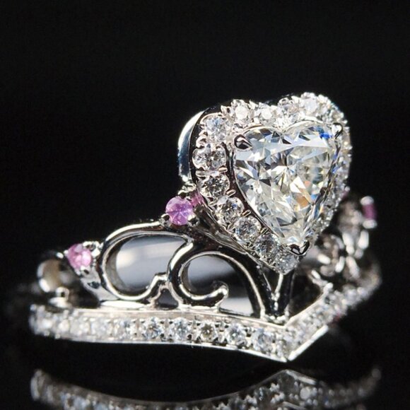 💥Prinecess Heart Shape Twisted Beautiful 925 Silver Plated for WomenUNVN12160 - Picture 2 of 9